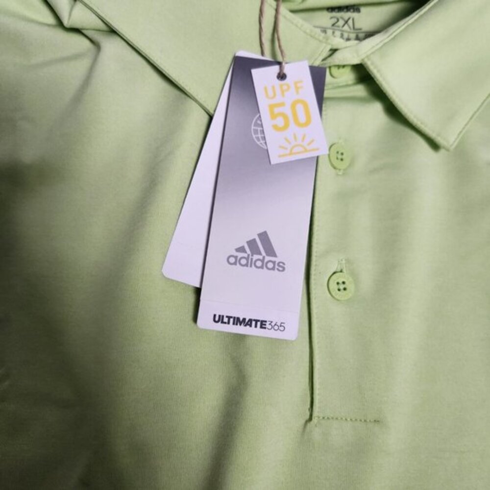 adidas Ultimate 365 Shirt Men 2XL Lime Yellow UPF 50 Short Sleeve HA6222‎ NWT - Picture 3 of 10